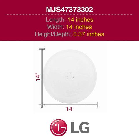 Genuine OEM Glass Turntable Tray For LG Microwaves Clear Replacement with 14-inch diameter, durable and easy install