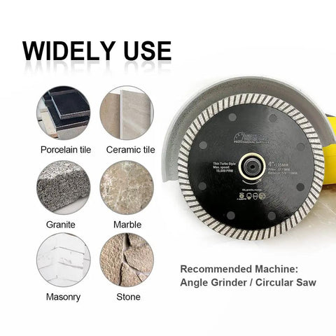 4 Inch Super Thin Diamond Turbo Saw Blade Wet And Dry Cutting Porcelain Ceramic Tile Granite Straight Shooter Cuts Like Butter Rock Solid Grip Low Vibration Smooth Operator Pro Contractor Grade
