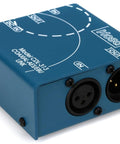 Coaxial RCA To AES EBU Digital Audio Converter Box For Seamless SPDIF And AES EBU Interconnects, blue model with connectors.