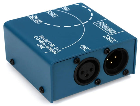Coaxial RCA To AES EBU Digital Audio Converter Box For Seamless SPDIF And AES EBU Interconnects, blue model with connectors.