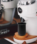 54mm Dosing Cup for Breville 54mm Portafilters and Home Espresso Rigs Fits Barista Express Pro Barista Touch Smart Grinder Niche Zero and Other 54mm Breville Machines Black placed under grinder