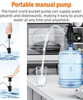 Swap Dead Electric Pumps For This Rugged Hand Operated Drum Pump Designed For Caravan And Rv Sinks Delivering Smooth Dual Action Water Flow To Keep You Quenched While Camping Rough Outside Off Grid, showing manual pump dispensing water.