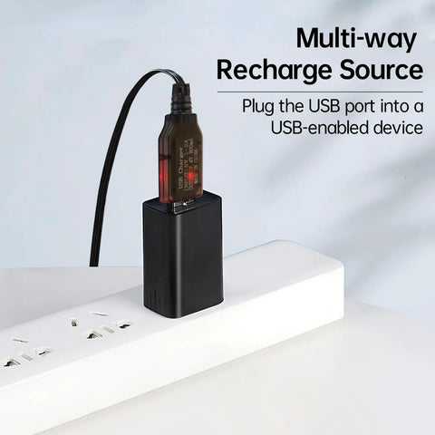 Two Pack 7.4V USB Charging Cable With SM3P Plug for RC cars connected to power strip