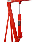 Eight Ton Folding Engine Hoist Cherry Picker Crane with hydraulic ram, designed for garage lifts and heavy powertrain service.