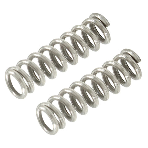 Litoexpe stainless steel compression springs, two, 3mm OD, 0.5mm wire, 10mm free length, silver