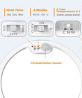 Control switch details of Motion Sensor LED Ceiling Light Flush Mount 8.7 Inch With 3000K 4000K 5000K Switchable Color Temperature