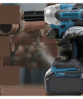Cordless Brushless Impact Wrench With Fast Charge Battery For No Sweat Auto Repairs And Heavy Lifting Home Fixes Compact Design in use with a hand gripping it.