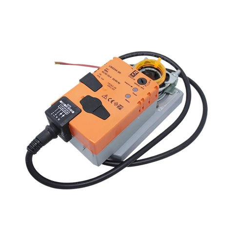 Heavy Duty Modulating Damper Actuator 4Nm Torque 24V AC DC Fast Acting Vent Control with orange housing and black cable