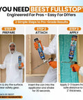 Real Deal Fire Rated Spray Foam Insulation For Walls And Attics Expanding Foam Sealant shown in three-step application guide.