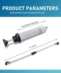 Power Steering Fluid Extractor Kit For Cars 200cc Manual Oil Sucker Pump, 17.1-inch Hose Displayed