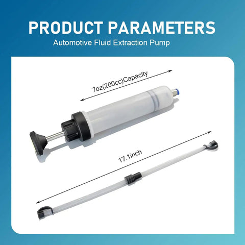 Power Steering Fluid Extractor Kit For Cars 200cc Manual Oil Sucker Pump, 17.1-inch Hose Displayed