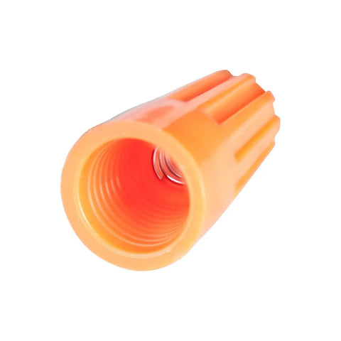 Close-up of an orange WireGard Screw On Wire Connector from the WireGard Screw On Wire Connector Assortment 22 To 8 AWG 25 Pack Electrical Wire Nuts