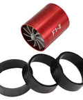 Double Turbine Air Intake Fan For Cars That Really Boost Airflow And Save Gas Metal Turbo Charger Style Intake High Flow Design With Durable Construction 6.0cm Inner Diameter 6.5cm Outer Diameter 7.5cm Length Easy Plug Install