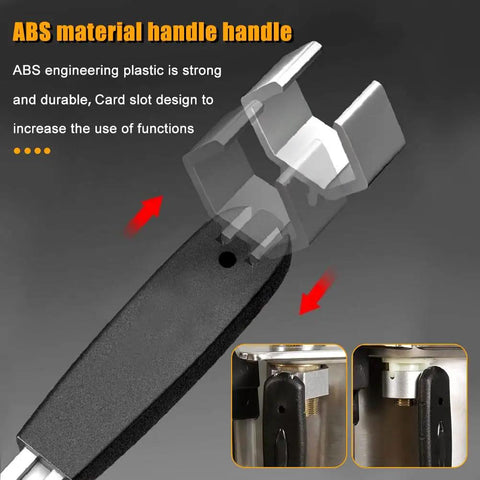 Universal Adjustable Double End Wrench for Quick Home Repairs shown with ABS handle and 3-in-1 chuck system in use