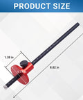 Professional Wheel Marking Gauge With Micro Adjustment For Woodworking Dang Accurate Dual Metric And Imperial Scale Carbide Scriber with size measurements.
