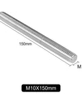 Pro Grade M10 Fully Threaded Rods 304 Stainless Steel 150Mm 1.5mm Pitch Pack Of 5, showing a single 150mm M10 threaded rod.