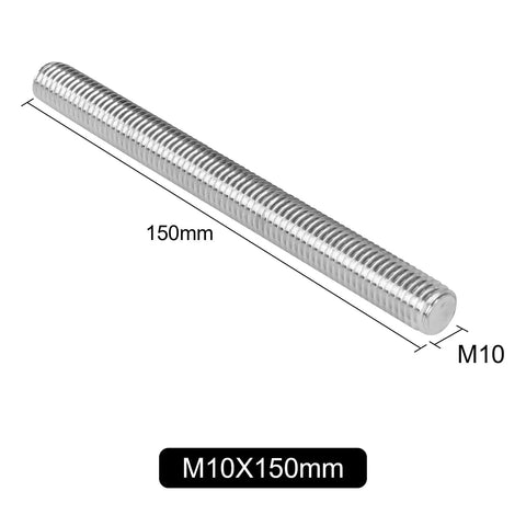 Pro Grade M10 Fully Threaded Rods 304 Stainless Steel 150Mm 1.5mm Pitch Pack Of 5, showing a single 150mm M10 threaded rod.