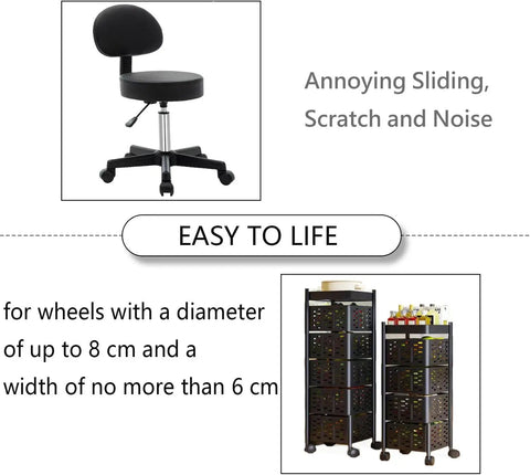 Top Shelf Rubber Furniture Pads Iron Clad Non Slip Chair Wheel Stopper for office chair pushing on hardwood floors.