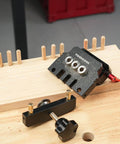 Self Centering Dowel Jig Kit For Woodworking Edge Corner And Surface Joints 6mm 8mm 10mm Dowel Pins with aluminum body on wood