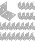 40 Pack 1.57 Inch Stainless Steel 304 Heavy Duty L Brackets With Slot 90 Degree Corner Shelf Brackets For Wood Furniture Bookshelves Repair