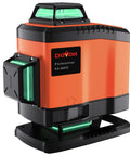 Orange 4x360 Degree Laser Level With Self Leveling, 16 Line Green Beam For Floor Tiling And Ceiling, Rechargeable Battery, Magnetic Bracket Included.