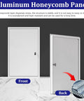 Rock Solid Aluminum Attic Access Door With Key Lock Smooth Ceiling Panel For Drywall Homes Tough As Nails To Fight Rust And Weather Dead Simple Concealed Inspection Hatch For Plumbing And Wiring Jobs Year Round showing front and back views.