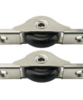 2 Pcs Nylon Wheel Sliding Door Roller 29mm Diameter With Stainless Steel Shell And Screws in black, shown in front view.