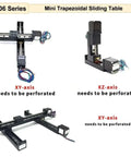 Heavy Duty XYZ Shaft Electric Sliding Table With T Shaped Linear Guide Rail And 2mm Pitch Precision CNC Motor Drive Kit For Smooth Motion Control, T06 Series