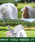 Not All Who Wander Are Lost Golf Towel made from polyester and cotton, wiping golf ball, hand, and club on the course.