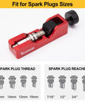 Spark Plug Gap Tool With 32 Blade Steel Feeler Gauge for Most 10mm 12mm 14mm 16mm Thread Spark Plugs Gapping Tool Red