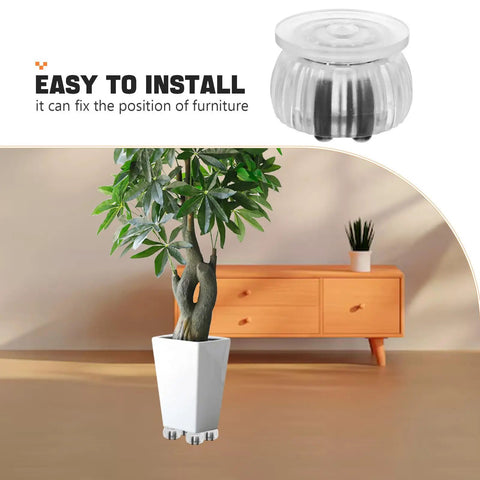 Furniture Casters with Brake Replacement Wheels for Cabinets on a plant pot, showcasing a modern design and easy installation.