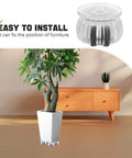 Heavy Duty Swivel Caster Wheels for Furniture Drawer Mobility on a white planter with a tree, enhancing furniture movement.