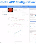 Bluetooth APP Configuration Tool interface for Must Have MmWave Presence Sensor Module for smart homes with data graphs and settings.