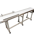 110V PU Belt Conveyor With Double Guardrails, 82.7 Inch Long Belt, 7.8 Inch Wide Flat Conveyor System Built Tough With Anti Slip And Wear Resistant Surface