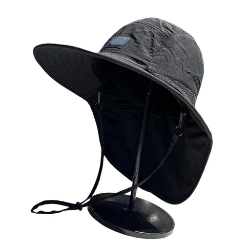 Lightweight Sun Hat With Neck Flap For Unisex Outdoor Adventurers Hiking Camping And Fishing Gear on display stand