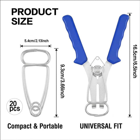 20 Piece Stainless Steel Miter Spring Clamps Kit With Spring Loaded Pliers For Woodworking Picture Frames And Wood Trim Moldings Built Tough Rust Resistant Heavy Duty Clamping For Crafts Boss Grade Quality product size with dimensions.