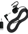 Universal Car Radio Microphone With 9.86 Ft Cable Replacement Mic For Vehicle Head Units Crystal Clear HD Voice 3.5mm To 2.5mm Adapter