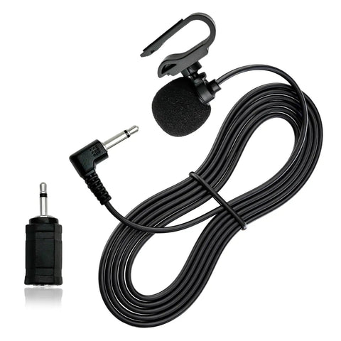 Universal Car Radio Microphone With 9.86 Ft Cable Replacement Mic For Vehicle Head Units Crystal Clear HD Voice 3.5mm To 2.5mm Adapter