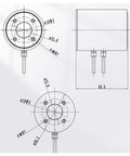 Technical drawing of 2D Force Sensor 0-500N Range, Rugged Multi Axis Load Cell for Precise Pressure And Torque Measurement