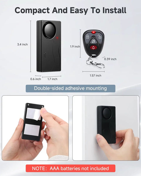 110dB Vibration Car Alarm With 10 Level Sensitivity Adjustable Wireless Remote Anti Theft Device For Car Truck RV Motorcycle And E Bike Loud Security Alarm To Deter Thieves And Protect Your Ride, 3.4-inch unit