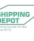 Shipping Depot logo with cartoon characters and tagline 'Thinking Outside the Box Since 2010'