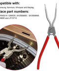 Pro Grade Spring Expansion Tool For Washer Tub Replacement From 2 Inches To 4.1 Inches with red safe grip handle shown in use