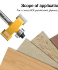 Rabbet Router Bit Set With 1/4 Inch Shank And 6 Bearings used on various wood types for precise corner joints