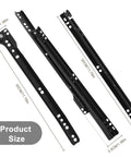 Heavy Duty 12 Inch Metal Drawer Slides Full Extension Ball Bearing Cabinet Rails For Dressers And Kitchen Drawers showing detailed measurements.