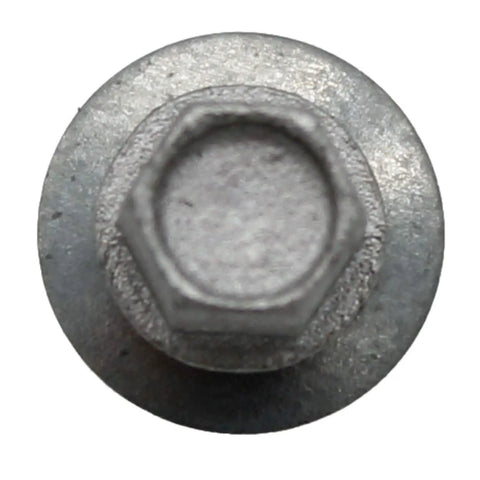 Top view of 14 By 7/8 Inch Metal Roofing Screws Type 1 Drill Point With Hex Washer Head And 9/16 Inch EPDM Washer Painted Color Coated For Metal Roof Panels 250 Count Bag