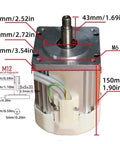 Close-up of Power Packed Brushless Servo Motor Kit With Adjustable Power 550W 750W 1100W 2200W, showing dimensions and wiring.