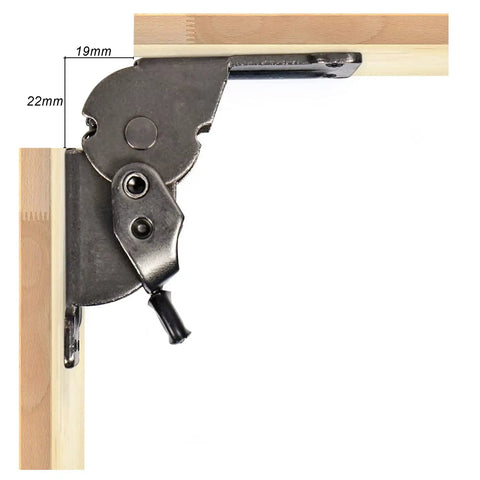 Heavy Duty Folding Hinge Locking Brackets 0 To 180 Degree Adjustable Invisible Table Extension Bracket Pack Of 4 mounted on wood.