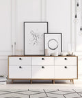 Modern Matte Black Cabinet Knobs And Drawer Pulls Heavy Duty Zinc Alloy Kitchen Hardware on white cabinet in stylish interior.