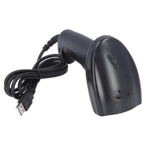 USB Wired Barcode Scanner Handheld Reader 1D 2D fast accurate scanning with 640x480 CMOS image sensor, coiled USB cable visible