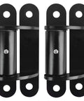 Joytrace 7-inch heavy-duty gate hinges, carbon steel, black rust-resistant finish, ball bearing, pair front view